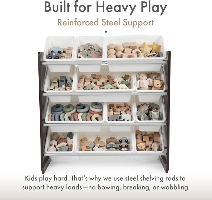 Humble Crew Kids Toy Organizer with 12 Bins, 4 Tier Storage for Playroom