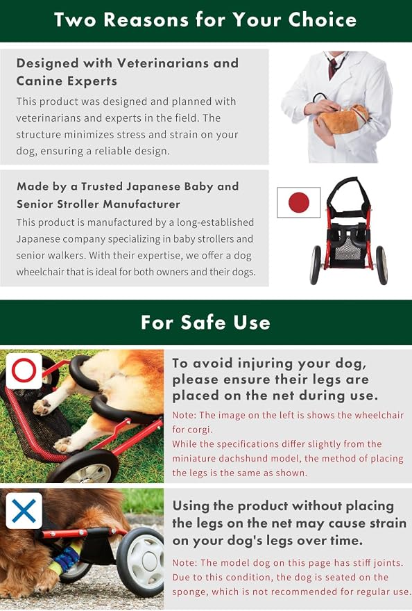 PaletteLife Miniature Dachshund Wheelchair for Back Legs, Adjustable Dog Cart with Wheels, Lightweight Mobility Support, Rear Leg Assistance for Small Dogs