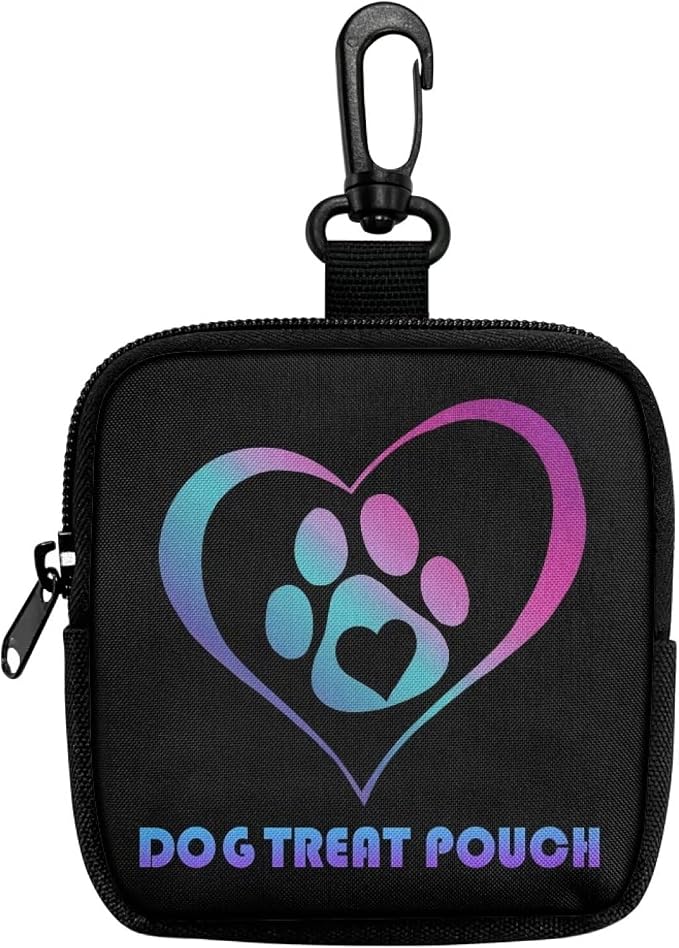 Dog Treat Pouch Dog Training Reward Pouch with Carabiner Waterproof Small Dogs Treat Bag for Leash,Reusable Dogs Food Bags Zipper Closure to Avoid Spilling