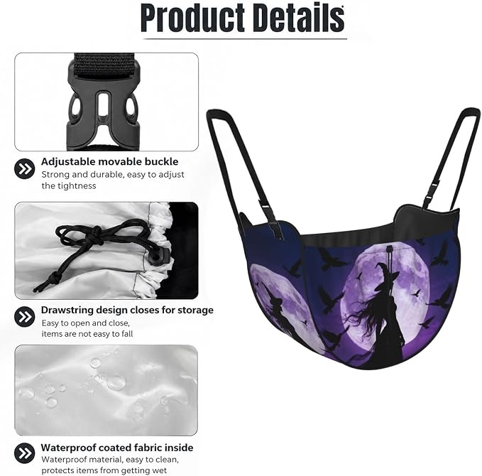Beautiful Witch Car Seat Organizer-Backseat Storage Bag for Travel | Waterproof Durable. Holds Snacks Gear Essentials. Fits Most Cars.