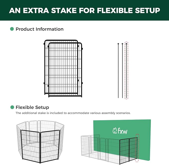 FXW Homeplus Indoor Dog Playpen, 45" H, 2 Panels, for Large Dogs | Stress-free play, Heavy-duty, Semi-open design, Easy setup, Threshold-free gate, Expandable, Patented