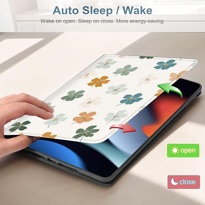 for Samsung Galaxy Tab S6 Lite 10.4" 2020/2022/2024 (SM-P620/P625/P613/P619/P615/P610) Tablet Protective Cover with Adjustable Stand and Magnetic Auto Wake/Sleep,Flower Pattern