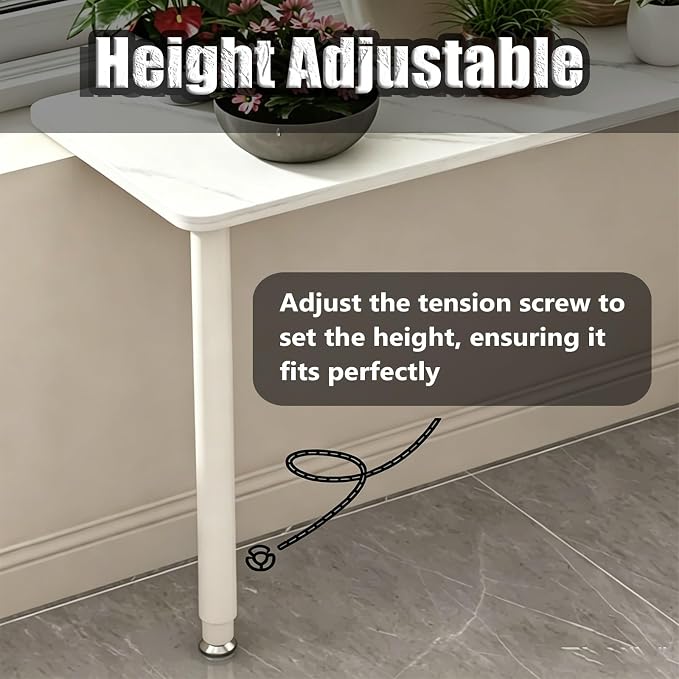 Window Shelf Extender with Adjust Support Stand, Multi-Purpose Countertop Extension Board, Windowsill Extension for Pet Bed/Appliances(White,23.6"x10"/60x25cm)