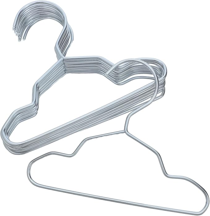 10PCS Small Pet Closet Hanger - Metal Clothing Hanger with Groove - Organizer for Dog Cat Wardrobe Doll Apparel Storage Nursery Kids Room Accessory 15cm/5.9''