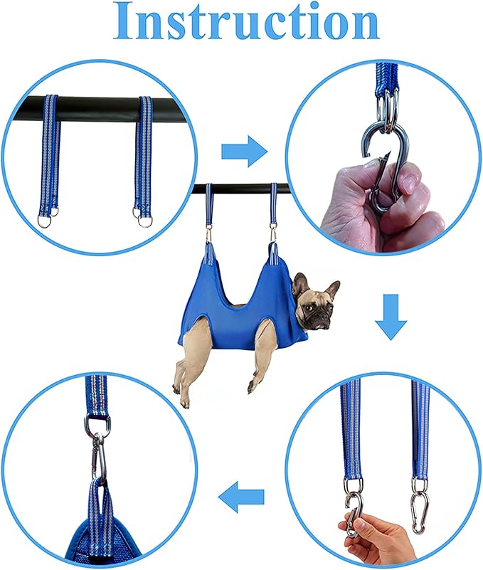 Kkiimatt Dog Grooming Hammock Harness for Extra Small Dog, XS Grooming Hammock for Pet, Dog Nail Hammock with Nail Clippers/Trimmer, Grooming Sling Holder Hanger for Nail Trimming/Clipping