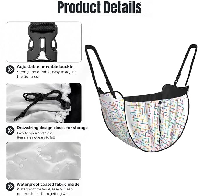 Line Maze Car Seat Organizer-Backseat Storage Bag for Travel | Waterproof Durable. Holds Snacks Gear Essentials. Fits Most Cars.