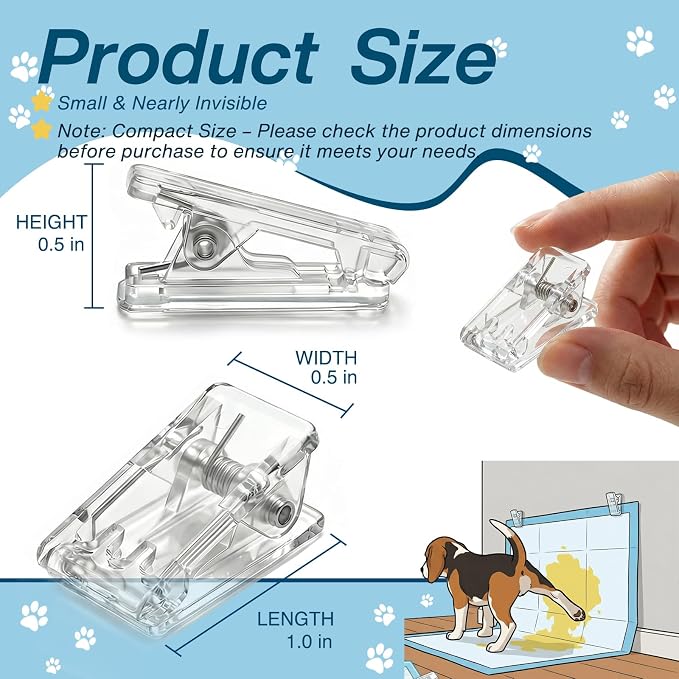 Dog Pee Pad Wall Holder Clips for Potty Training, Pee Pad Holder with Walls | 15 Pcs, Male Dog Leg Lifter, Protect Wall & Floor, Indoor, Strong Adhesive, Compatible with Many Sizes of Pee Pads