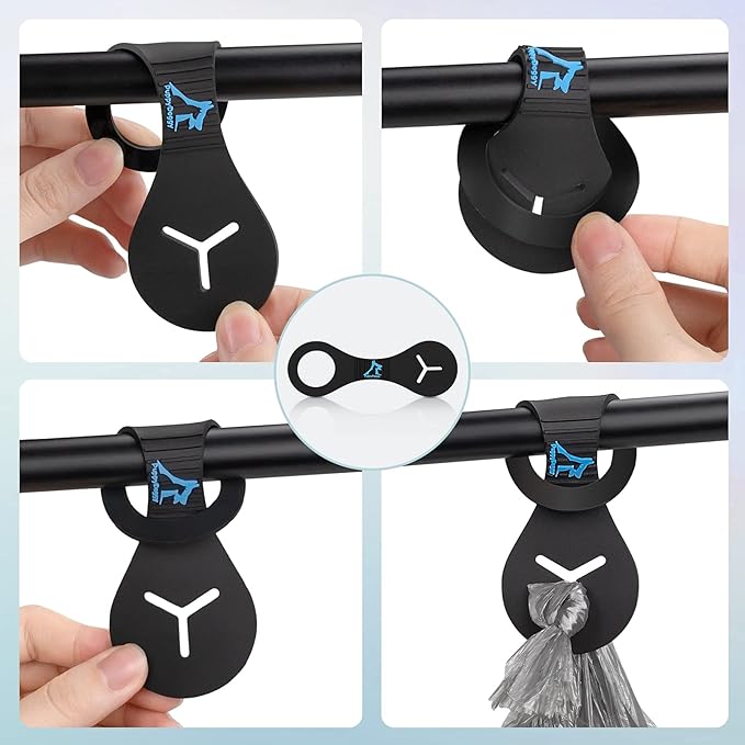 Dog Poop Bag Holder for Leash Waste Bag Carrier Dog Poop Bag Dispenser for Walking Running Bicycle Accessory 2 Pieces (Green)