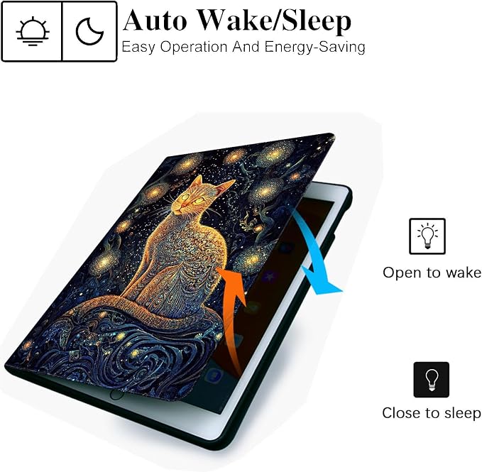 for Microsoft Surface Pro 11/10/9-13" 2024/2022 Tablet Case,Auto Wake/Sleep,Adjustable Stand Protective Cover - Galaxy Cat Art
