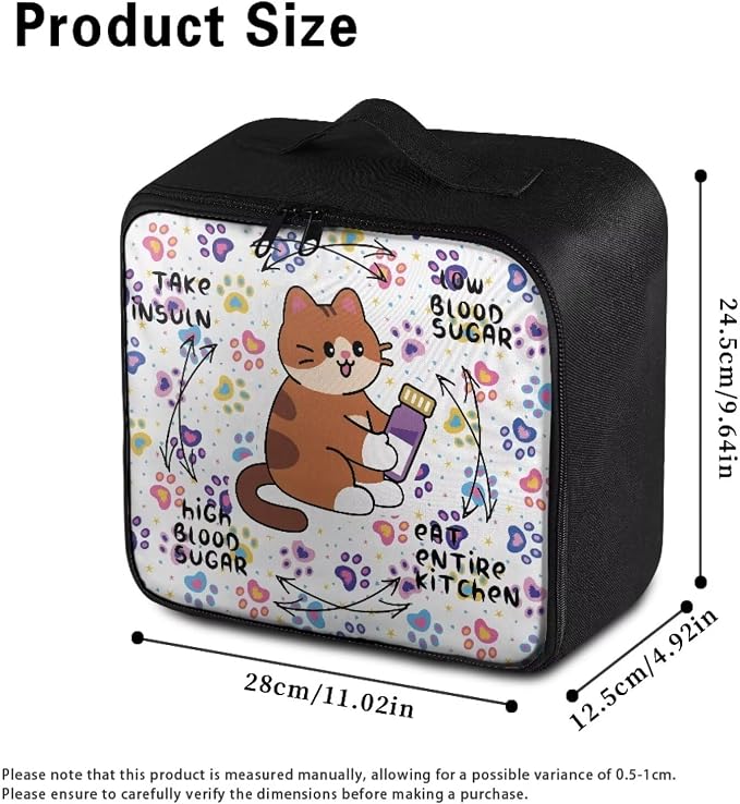 CugasmaruEmpty First Aid Bag Cartoon Cat Medical Bag Empty Large Capacity for Home Office and Travel Use Lightweight Washable Soft Fabric Organizational Pouch for Emergencies