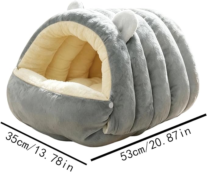 Dog Cave Bed Covered Washable Dome House with Zipper | Dog House Bed for Kittens Puppies Pets Indoor Winter Home Living Room Bedroom Kitchen Sofa Dorm Travel