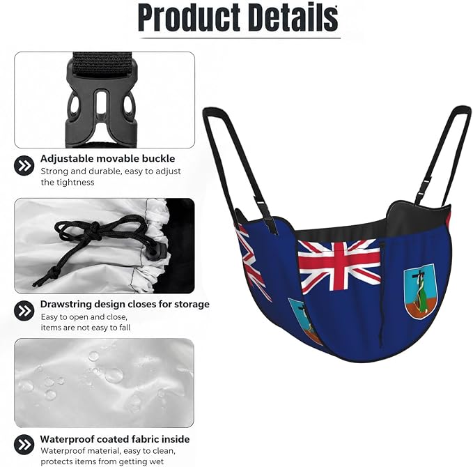 Flag of Montserrat Car Seat Organizer-Backseat Storage Bag for Travel | Waterproof Durable. Holds Snacks Gear Essentials. Fits Most Cars.