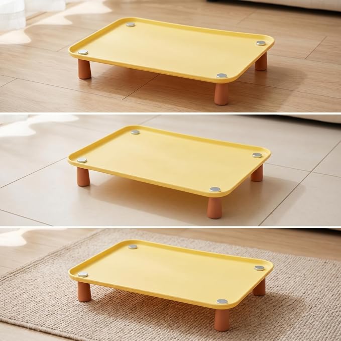 Industrial Dish Elevated Cat Feeder Tray Pet Bowl Stand Raised and Water Organizer Easy Cleaning Surface Suitable for Cats Small Dogs Daily Feeding, Color to 2