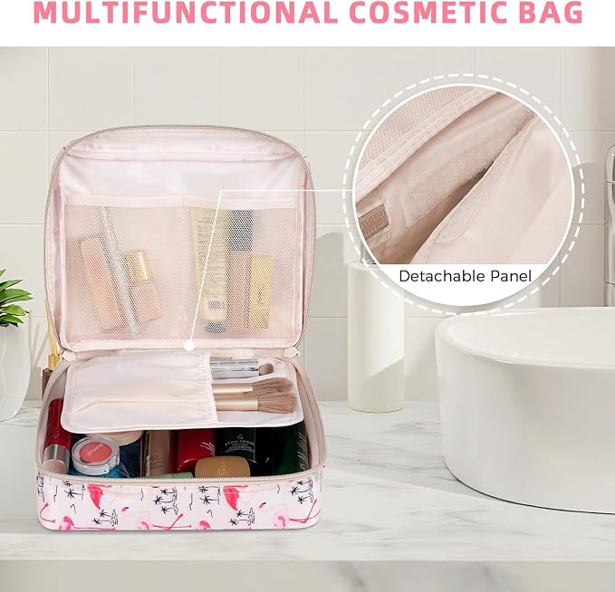 BAGAIL 8 Set Packing Cubes Luggage Packing Organizers for Travel Accessories-Pink Flamingo