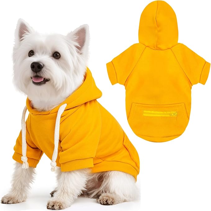 PETCARE Basic Dog Hoodie Sweaters for Small Medium Large Dogs Cats Puppy Clothes Soft Warm Fleece Dog Hoodies Sweatshirt with Small Pockets Fall Winter Chihuahua Dachshund Golden Retriever Outfits