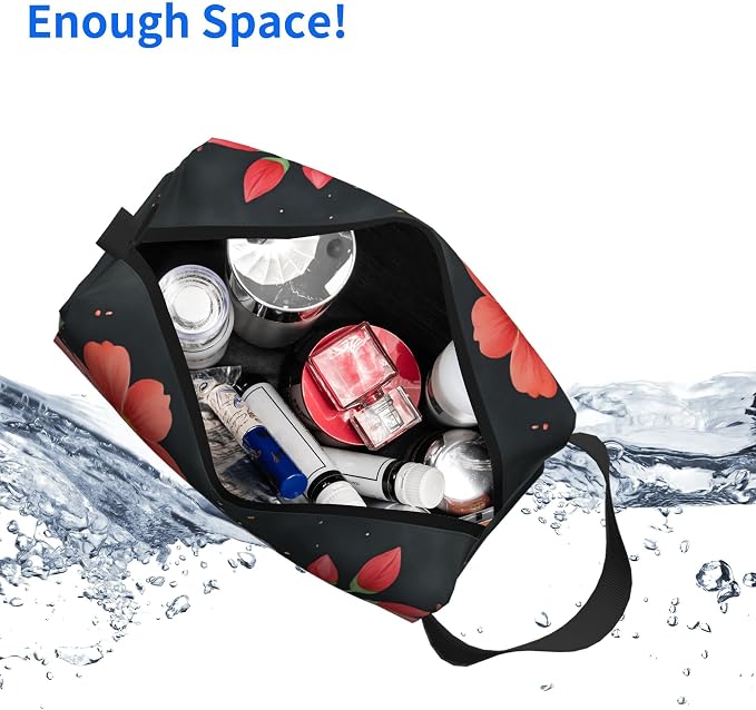 flower hedgehog Makeup Bag - Durable 600D Oxford Fabric Travel Cosmetic Bag, Shockproof Foam Padded Toiletry Organizer for Gym & Daily Use 10x6.2x4.9 Inch