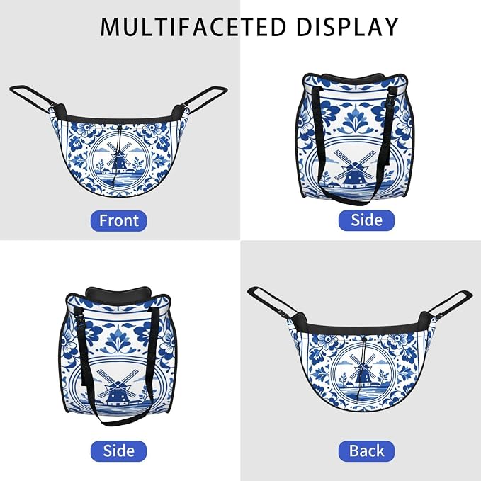 Delft Blue Car Seat Organizer-Backseat Storage Bag for Travel | Waterproof Durable. Holds Snacks Gear Essentials. Fits Most Cars.