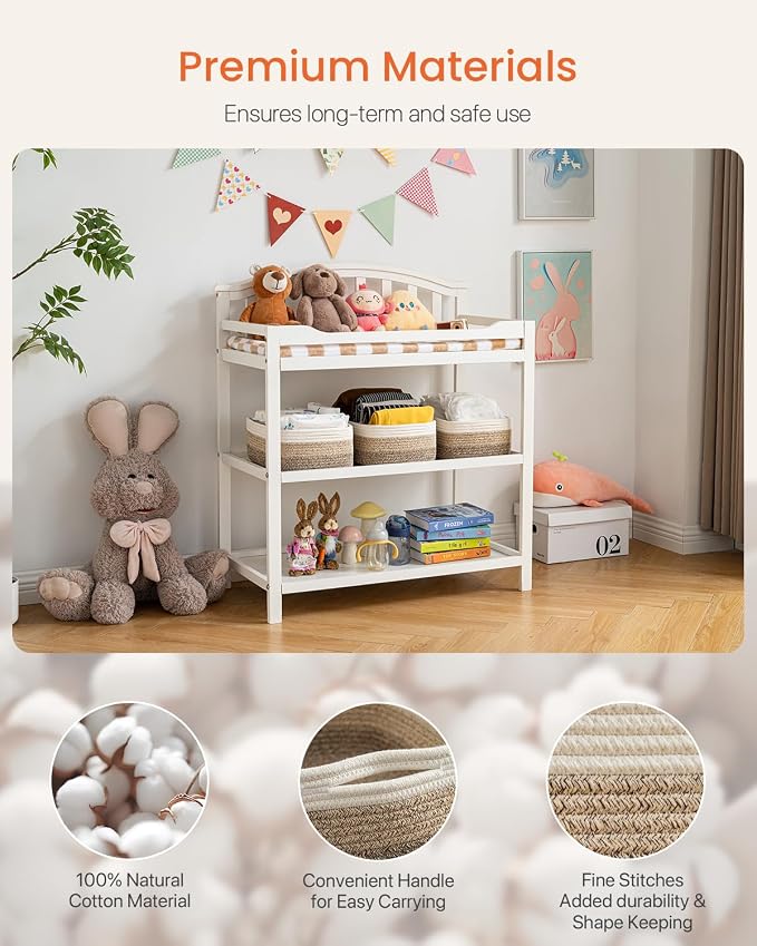 KALLAX Small Woven Storage Basket for Organizing, 13.5x9.5x5 inches, 3 Pack | Shelf baskets for closet organization, toy storage and home decor, Perfect as empty gift baskets for holidays, Gradient Brown