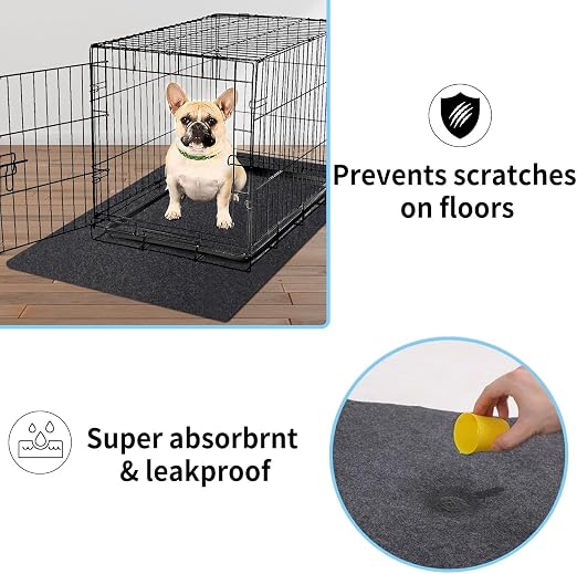 Kennel Pad Dog Crate Mat Liner, 48" x 29" - 1 Pack | Waterproof, Non-Slip, Washable Puppy Pee Pad for Kennel Training - Under Pet Cage to Protect Floors, Thin Cut to Fit Design