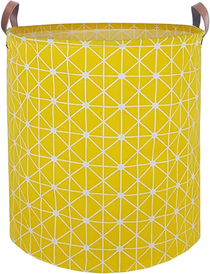 Waterproof Laundry Hamper Collapsible Laundry Basket Leather Handle Laundry Bag Large Clothes Storage Toy Organization for Bathroom Bedroom Laundryroom College Dorms (Nursery Bins Boxes-002)