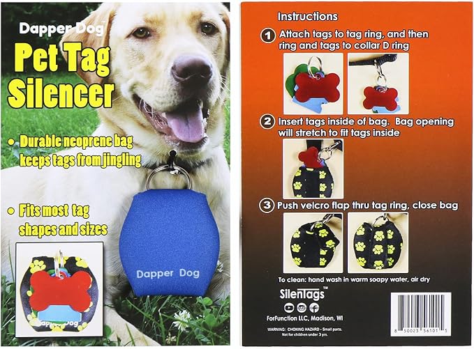 Dapper Dog - Dog Tag Silencer with Tag Ring (Blue)