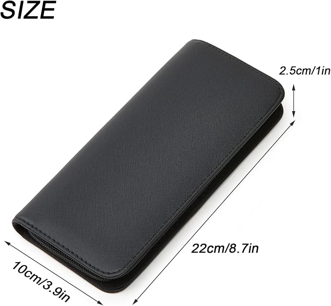 Haircutting Scissor Case with Zipper and A Leather Cover(Black+Gray) | Professional Salon Hair Scissors Storage , PU Leather Portable Safety Holster Organizer for Hairdressers Tools