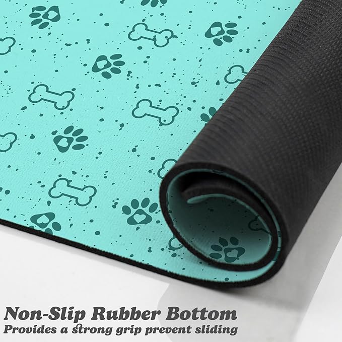 Dog Food Mats,Cat Absorbent Water Bowl Feeding Mats Pet Placemats for Food and Water Spot 12 * 20 inch