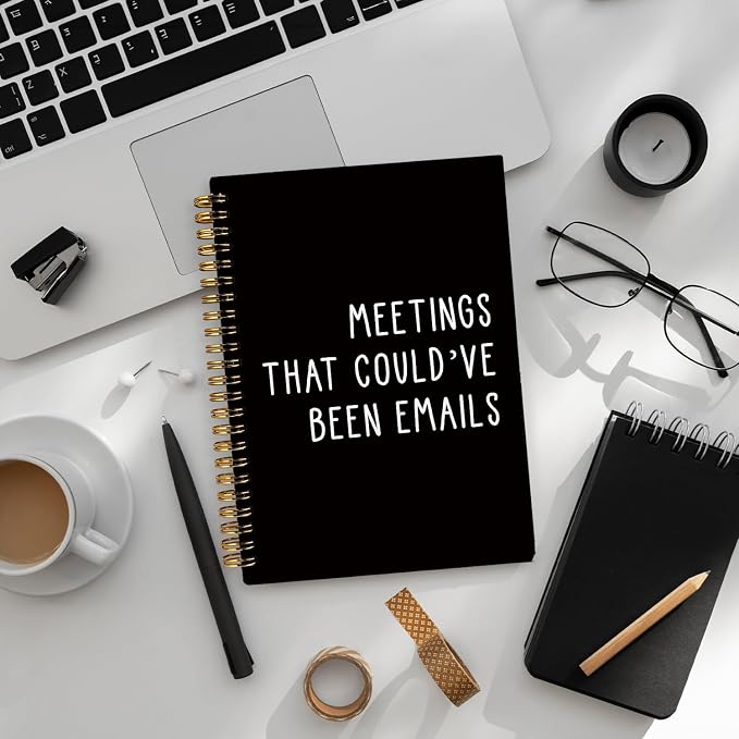 Meeting Notebook - Meetings That Could've Been Emails Journal | Office Gift for Coworkers, Bosses, or Work From Home Professionals, Funny Work Spiral Notebook, 5.5x8.3 Inch