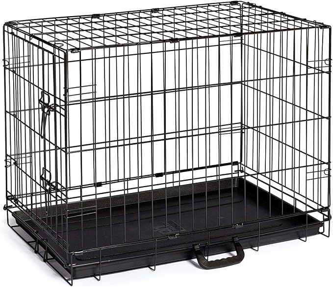 Prevue Pet Products Home On-The-Go Single Door Dog Crate - S, Black | Small Collapsible Dog Cage for Travel, Indoor and Outdoor Use, Foldable Kennel Design, Deep Plastic Pan