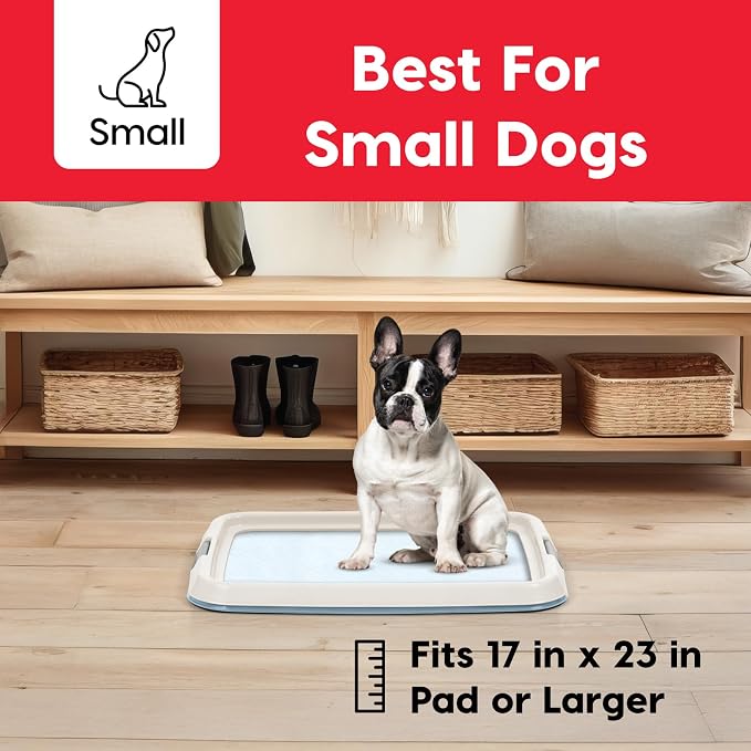 IRIS USA Pee Pad Holder, Fits 17x23 Pads, Blue, Made in USA | Dog Training Pad Holder, Holds Pads in Place, Leakproof Design, Secure Latches, Non-Skid Feet, Easy Clean Surface