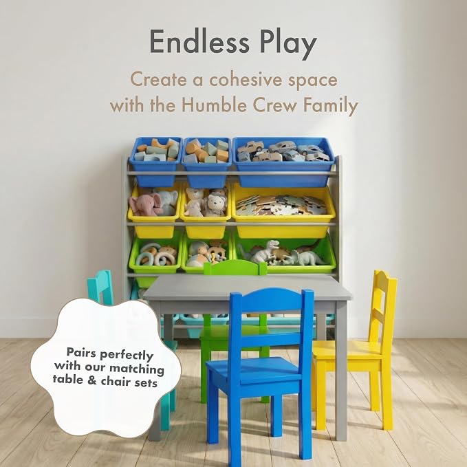 Humble Crew Kids Toy Organizer with 12 Bins, 4 Tier Storage for Playroom