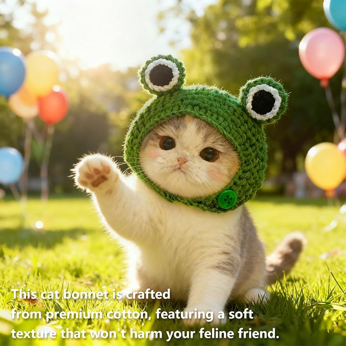 Cute Cat Hat Costume Suitable for 5 to16 lbs - Hats for Cats Head Circumference 11" or Less Kitten Outfits pet Photography Outfits