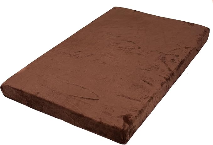 BIRDROCK HOME Memory 3" Memory Dog Bed | Ultra Soft Plush Pet Bed | Pet Mat (40 x 26, Brown)