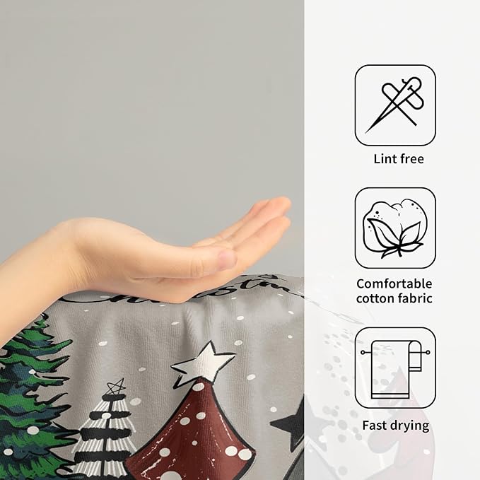Giwawa Christmas Trees Hand Towels Set of 2 Winter Holiday Bath Towel Soft Kitchen Dish Towels Decorative Bathroom Towels for Guest Gym Spa