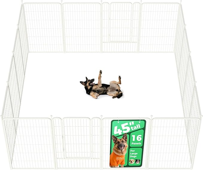 FXW Rollick Dog Playpen, Indoor, Yard & RV Camping, 45" H, 16 Panels | Easy setup, Heavy-duty, DIY layouts, for Large Dogs, Patented
