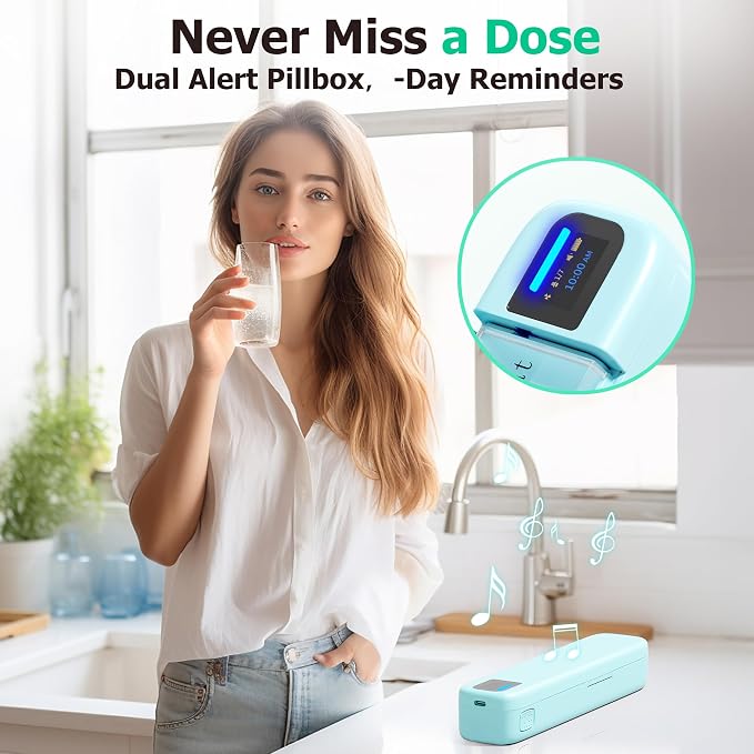 Daviky Automatic Pill Dispenser, Smart Pill Organizer with Alarm | Pill Box 7 Day with APP, Weekly Travel Pill Case, Portable Pill Reminder for Medicines, Supplements and Vitamins