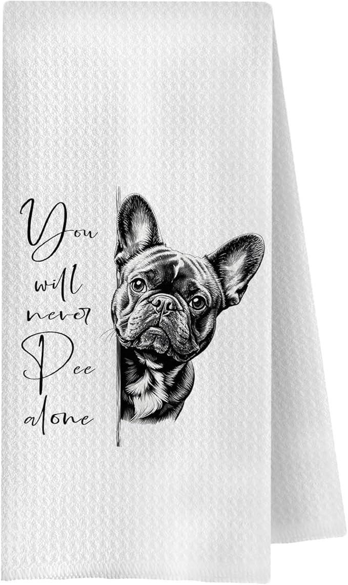 Funny French Bulldog Bathroom Hand Towels, French Bulldog Gifts for Women Men, Frenchie Dog Lover Gifts Decorative Hand Towels for Bathroom Washroom Restroom, 16x24 Inch