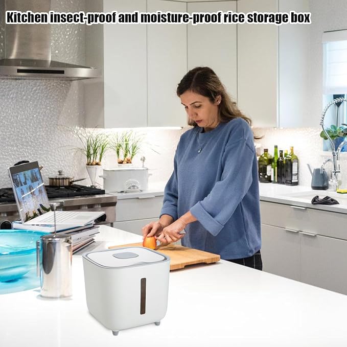 Grain Dispenser Large Stackable Lidded Household Food Storage Box | Food Container for Grains Flour Sugar Beans Cereal Dry Goods Nuts Medicinal Materials Pasta Coffee Lentils Kernels Herbs