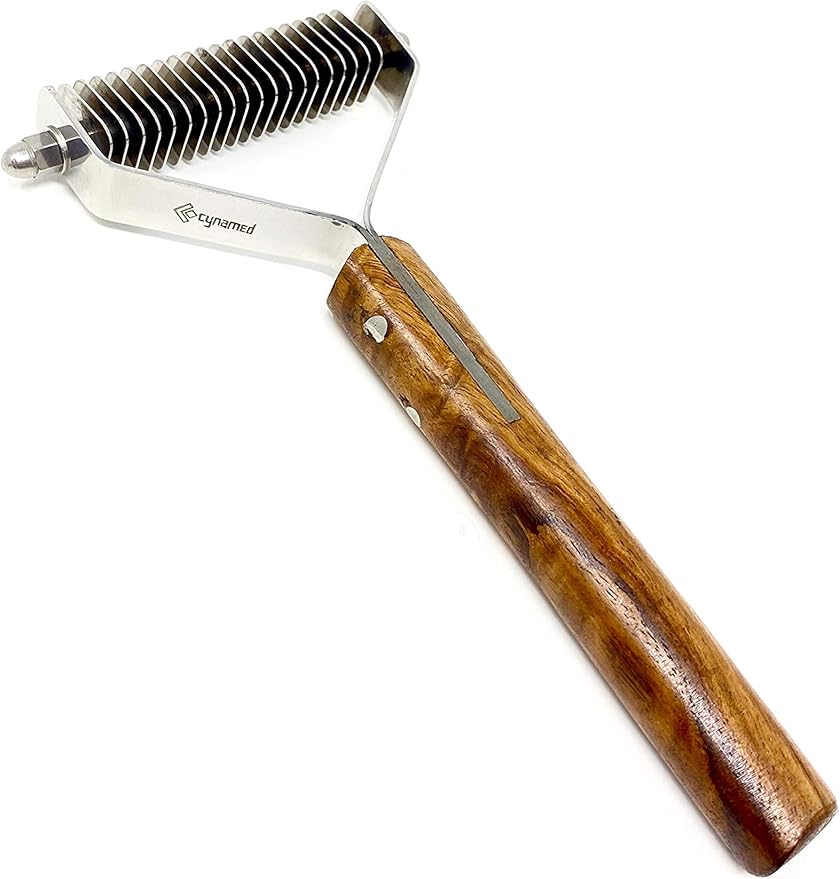 Pet Grooming Tool - Undercoat Rake for Cats & Dogs - Premium Trimmer Coat King Blade - Safe Dematting Comb for Easy Mats & Tangles Removing - No More Nasty Shedding and Flying Hair (20 Blade)