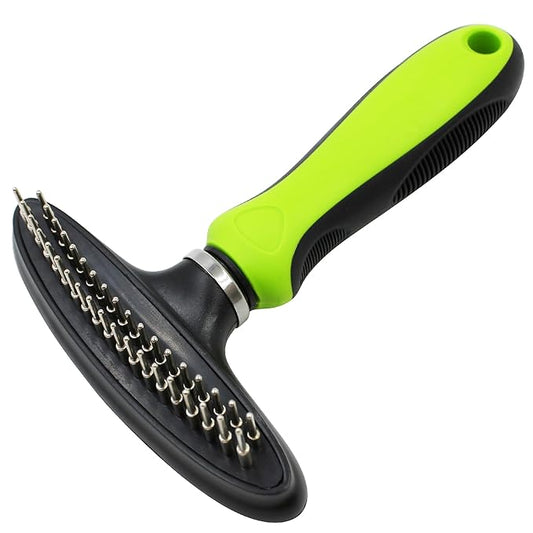 Pet Life ® Flex Series Dual-Row Grooming Rake Cat and Dog Pet Comb