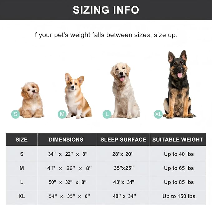 Cooling Elevated Dog Bed for Extra Large Dogs with Non-Slip Floor Protectors & Breathable Mesh, XL Raised Indoor & Outdoor Dog Cot Hammock, 54" L x 35" W x 8" Th, X-Large, Green