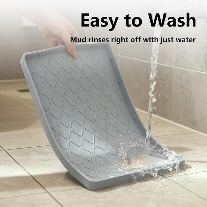 Mateeylife Under Sink Mat Kitchen Waterproof, Silicone Sink Tray 28"X19" | Under Sink Organizer Cabinet Shelf Protective Liner, Multi-use Silicone Mat for Boot Tray & Litter Mat, Light Grey