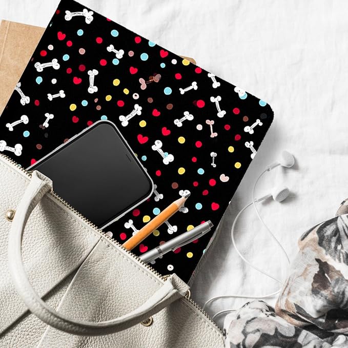 for Microsoft Surface Pro X/Pro X Plus-13 2019/2020/2021/2024 Tablet Case,Auto Wake/Sleep,Adjustable Stand Protective Cover - Cute Dog Bone Heart