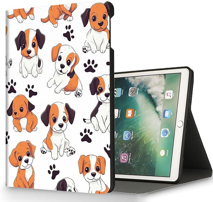 for Microsoft Surface Pro X/Pro X Plus-13 2019/2020/2021/2024 Tablet Case,Auto Wake/Sleep,Adjustable Stand Protective Cover - Cute Cartoon Dog