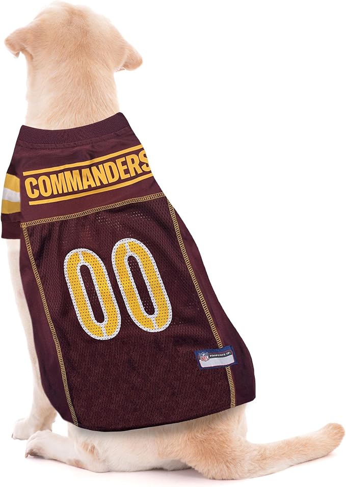 NFL Washington Commanders Dog Jersey, Size: X-Small. Best Football Jersey Costume for Dogs & Cats. Licensed Jersey Shirt.