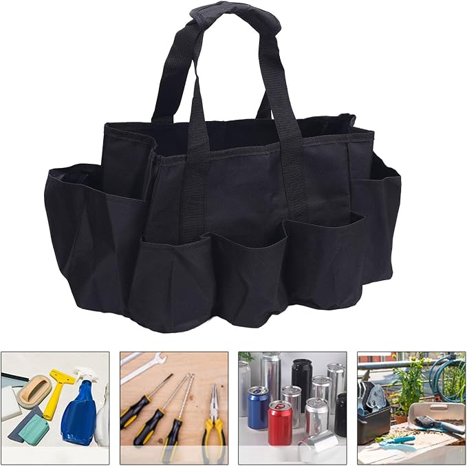 Cleaning Caddy Organizer, Portable Storage Bag Oxford Cloth Cleaning Tool Organizer for Household Gardening Outdoor Maintenance