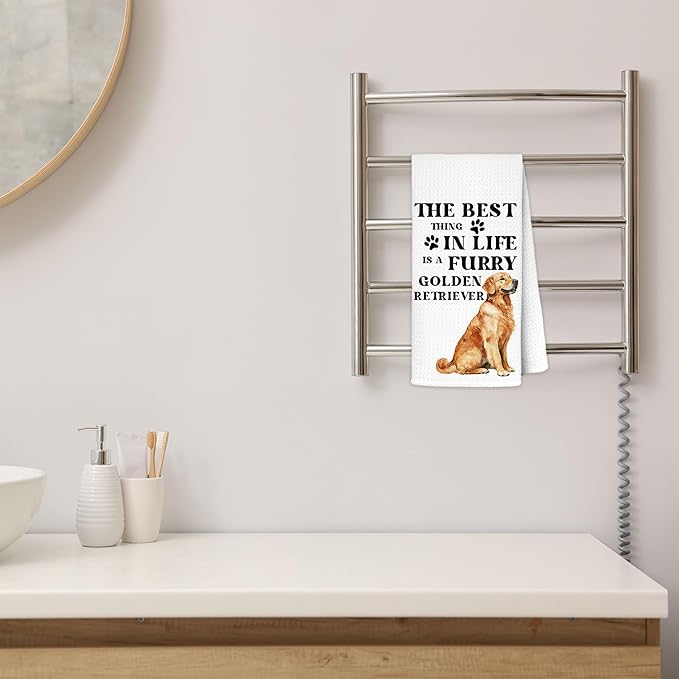 Golden Retriever Kitchen Towels 16x24 Inch, Golden Retriever Gifts for Women, Dog Hand Towel Decorative for Dish Tea Towel Drying Cloth