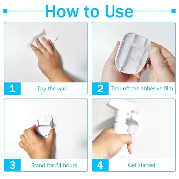 Spray Bottle Hangers - Mist Bottle Hooks for Clinic, Dental Offices, Pet Center, School, Wall-Mount, 10 Pcs