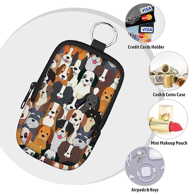 Hand Sanitizer Holder, Dogs Spray Case Zippered Pouch | Keychain, Travel Size, Cute Fashion Accessory with Snap Hook, for Glow Mist and Power Mist 1FL OZ, Mini Small Pocket Clip on