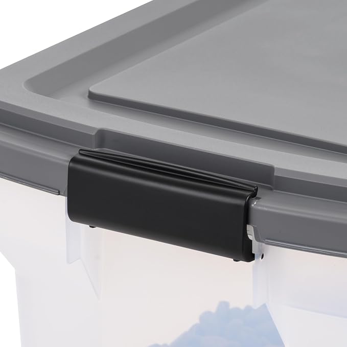 IRIS USA Dog Food Storage Container, Up to 54 lbs, Dark Gray, Made in USA | Includes 2-Cup Scoop & Wheels, Airtight Seal, BPA-Free, Bird Seed, Cat food, Cat Litter, Treats, Keeps Kibble Fresh